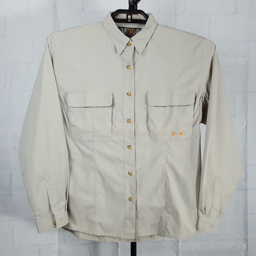 One Way STD Eggiani Italy Womens M Khaki Shirt